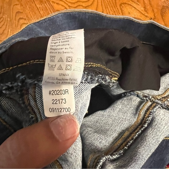 Spanx Distressed Ankle Skinny Jeans, Medium Wash Sz L - Picture 11 of 14